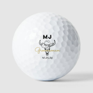 Persoonlijke Bruidsjonker Monogram met Landelijke Golfballen