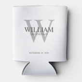 Persoonlijke bruidsjonker monogram & naam blikjeskoeler (Voorkant)
