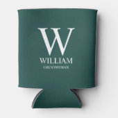 Persoonlijke bruidsjonker monogram & naam blikjeskoeler (Voorkant)