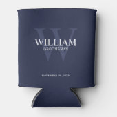 Persoonlijke bruidsjonker monogram & naam blikjeskoeler (Voorkant)