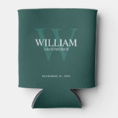 Persoonlijke bruidsjonker monogram & naam blikjeskoeler (Voorkant)