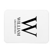 Persoonlijke bruidsjonker monogram & naam magneet (Horizontaal)
