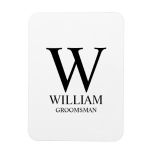 Persoonlijke bruidsjonker monogram & naam magneet