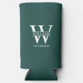 Persoonlijke bruidsjonker monogram & naam seltzer blikjeskoeler (Voorkant)