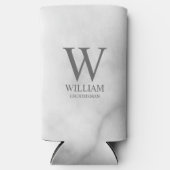 Persoonlijke bruidsjonker monogram & naam seltzer blikjeskoeler (Voorkant)