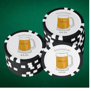 Persoonlijke bruidsjonkers / Bierglas bruiloftsges Poker Chips