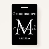 persoonlijke  bruidsjonkers elegante zwarte trouw badge (Voorkant)