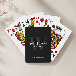 Persoonlijke bruidsjonkers monogram & naam pokerkaarten