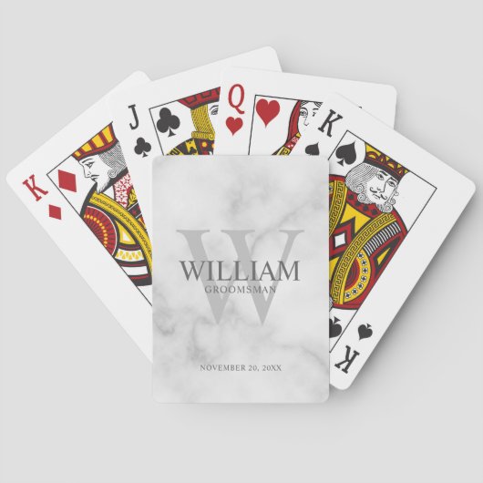 Persoonlijke bruidsjonkers monogram & naam pokerkaarten (Achterkant)