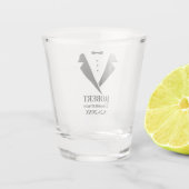 Persoonlijke bruidsjonkerstuxedo shot glas (Achterkant)