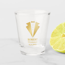 Persoonlijke bruidsjonkerstuxedo shot glas