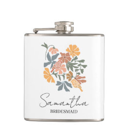Persoonlijke bruidsmeisje bloem Boho bruiloft Heupfles