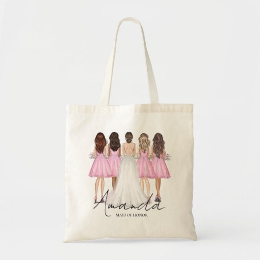 Persoonlijke bruidsmeisje cadeau met eigen naam tote bag (Voorkant)