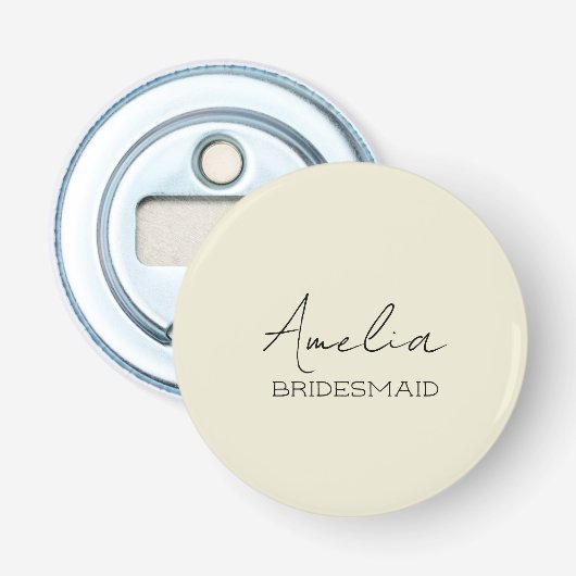 Persoonlijke bruidsmeisje flesopener button flesopener (Voorkant)