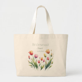 Persoonlijke Bruidsmeisje Tulpentassen Grote Tote Bag