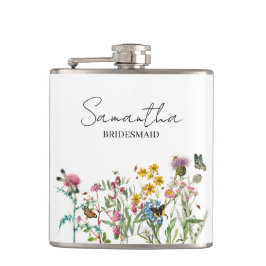 Persoonlijke Bruidsmeisje Wilde Bloemen Bruiloft Heupfles