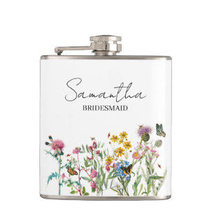 Persoonlijke Bruidsmeisje Wilde Bloemen Bruiloft Heupfles