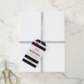 Persoonlijke bruidsmeisje zwart-wit gestreepte bru cadeaulabel (Met Touw)