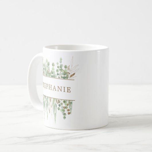 Persoonlijke bruidsmeisjes cadeaus van Eucalyptus  Koffiemok (Voorkant links)