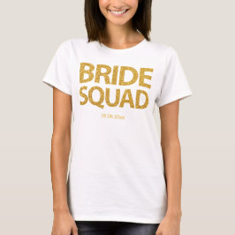 Persoonlijke Bruidsmeisjes Gouden Lovertjes T-shirt