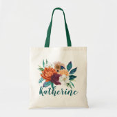 Persoonlijke bruidsmeisjes herfst bloemen aangepas tote bag (Voorkant)
