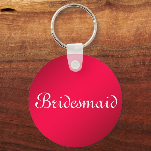Persoonlijke Bruidsmeisjes met Rode Glitters Sleutelhanger (Voorkant)