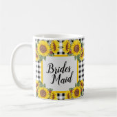 Persoonlijke bruidsmeisjes mok Gingham & zonnebloe (Links)