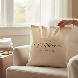 Persoonlijke bruidsmeisjes voorstel naam bruiloft tote bag