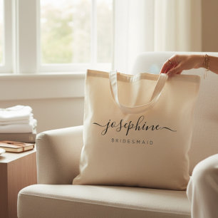 Persoonlijke bruidsmeisjes voorstel naam bruiloft tote bag