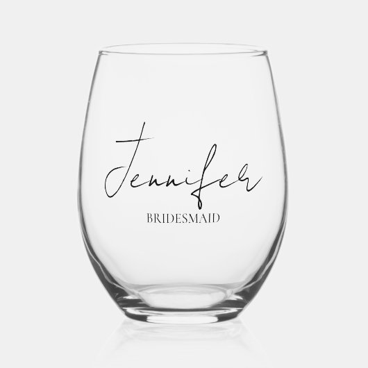 Persoonlijke bruidsmeisjes wijnglas zonder steel wijnglas zonder voet (Voorkant)