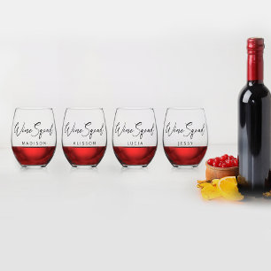 Persoonlijke bruidsmeisjesgift wijnglas zonder voet