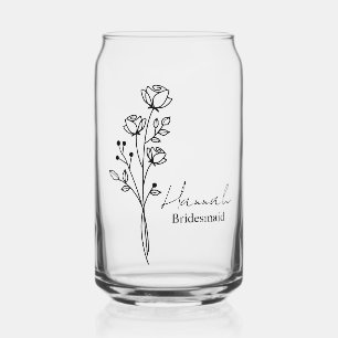 Persoonlijke bruidsmeisjesglazen tumbler voor de b blikvorm glas