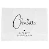 Persoonlijke bruidsmeisjesnaam groot cadeauzakje (Achterkant)