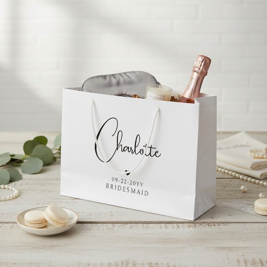 Persoonlijke bruidsmeisjesnaam groot cadeauzakje