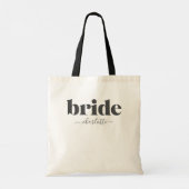 Persoonlijke bruidsnaam moderne zwarte en witte fa tote bag (Achterkant)