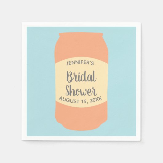 Persoonlijke bruidsuitnodiging feest blikje bruise servet (Voorkant)