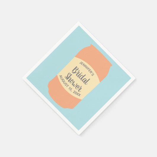 Persoonlijke bruidsuitnodiging feest blikje sodawa servet (Hoek)