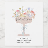 Persoonlijke Bruidsuitnodiging met Bloemblaadjes e Wijn Etiket (Enkel label)