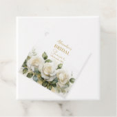 Persoonlijke Bruidsuitnodiging Witte Rozen Bedankjes Labels (In situ)