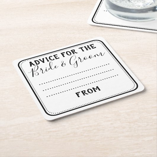 persoonlijke bruiloft ADVICE-onderzetter Dank u Kartonnen Onderzetters (Schuin)