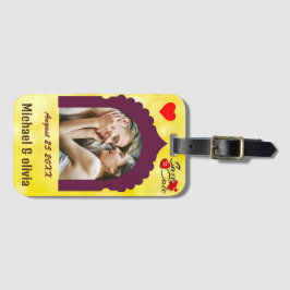 Persoonlijke bruiloft bagage label met aangepaste 