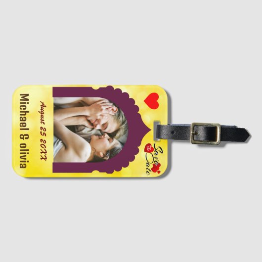 Persoonlijke bruiloft bagage label met aangepaste  (Voorkant (horizontaal))