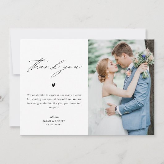 persoonlijke bruiloft bedankt je fotokaart (Voorkant)