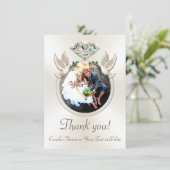 Persoonlijke bruiloft Bedankt kaarten met foto (Staand voorkant)