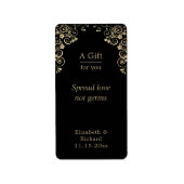 Persoonlijke bruiloft - Black Gold Hand Sanitizer Etiket (Voorkant)