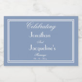 Persoonlijke bruiloft Blauwe Mini Sparkling Wijnetiket (Enkel label)