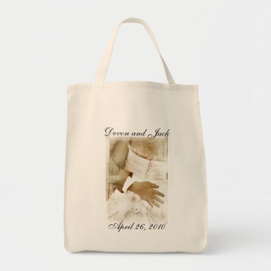 Persoonlijke bruiloft/Bridal-Canvas tas (Voorkant)
