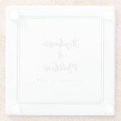 Persoonlijke bruiloft Bride & Groom Ultimate Gray Glazen Onderzetter (Achterkant)