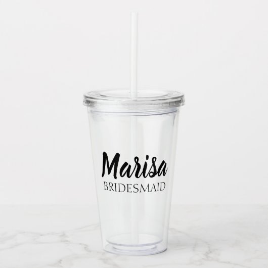 Persoonlijke bruiloft Bridesmaid / Maid of Honor Acryl Drinkbeker (Voorkant)