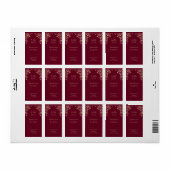 Persoonlijke bruiloft Burgundy Gold Hand Sanitizer Etiket (Full Sheet)